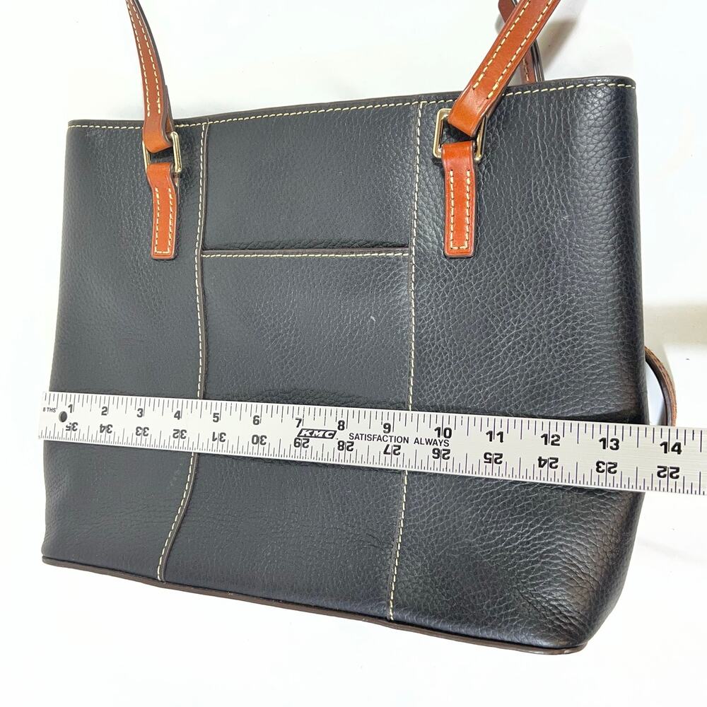 Dooney & Bourke Lexington Shopper Tote Tan Black Pebbled Leather Gold Hardware - Picture 16 of 16